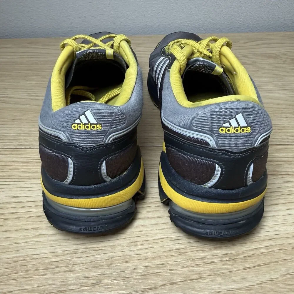 Adidas Marathon 10 Mens Shoes Size 8.5 Yellow Gray Running Workout Hawkeyes Iowa